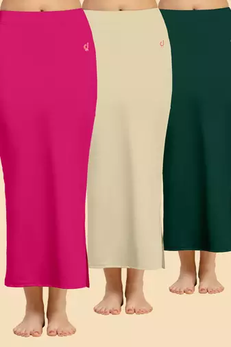 Solid nylon soft  petticoat skirts for women saree silhouette shape wear dress for saree shapewear