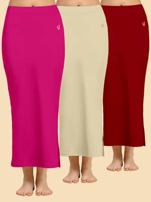 Trendmalls Solid nylon soft  petticoat skirts for women saree silhouette shape wear dress for saree shapewear 1