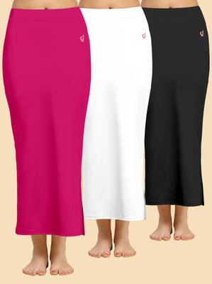 Trendmalls Solid nylon soft  petticoat skirts for women saree silhouette shape wear dress for saree shapewear 1