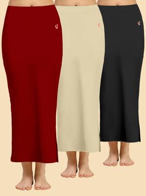 Trendmalls Solid nylon soft  petticoat skirts for women saree silhouette shape wear dress for saree shapewear 1