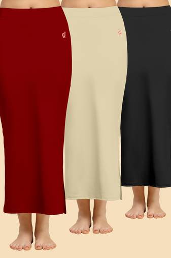 Solid nylon soft  petticoat skirts for women saree silhouette shape wear dress for saree shapewear