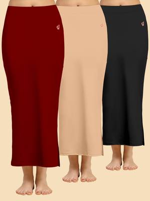 Trendmalls Solid nylon soft  petticoat skirts for women saree silhouette shape wear dress for saree shapewear 1