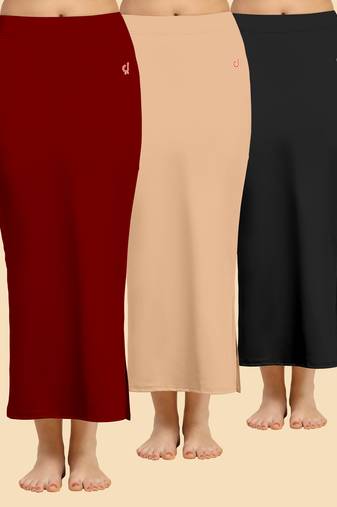 Solid nylon soft  petticoat skirts for women saree silhouette shape wear dress for saree shapewear