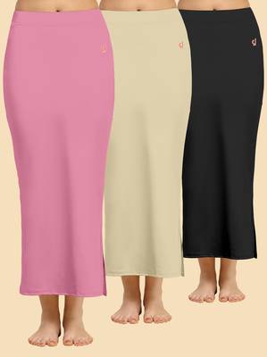 Trendmalls Solid nylon soft  petticoat skirts for women saree silhouette shape wear dress for saree shapewear 1
