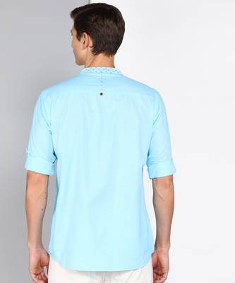 men's mandarin collar linen cotton casual shirt | indowestern shirt for men 2