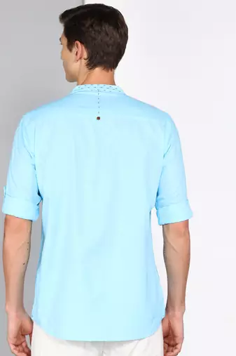 men's mandarin collar linen cotton casual shirt | indowestern shirt for men