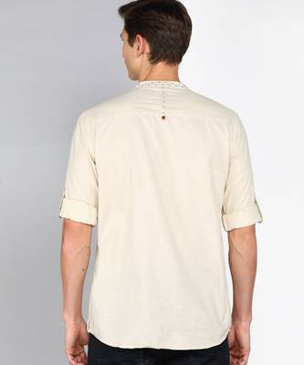 men's mandarin collar linen cotton casual shirt | indowestern shirt for men 2