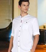 men's mandarin collar linen cotton casual shirt | indowestern shirt for men
