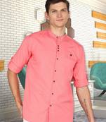 men's mandarin collar linen cotton casual shirt | indowestern shirt for men