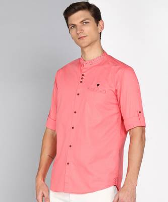 men's mandarin collar linen cotton casual shirt | indowestern shirt for men 3