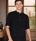 men's mandarin collar linen cotton casual shirt | indowestern shirt for men