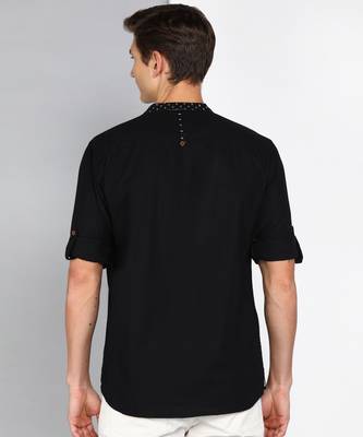 men's mandarin collar linen cotton casual shirt | indowestern shirt for men 2