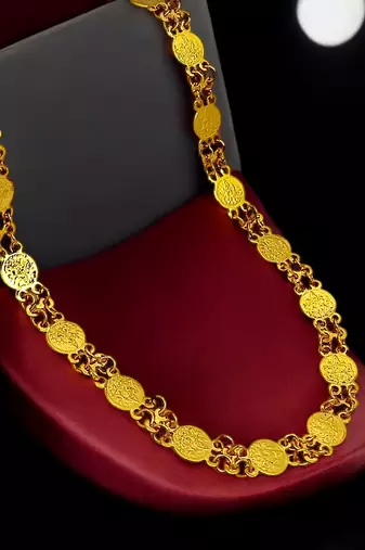 gold plated laxmi link necklace gold link necklace chain