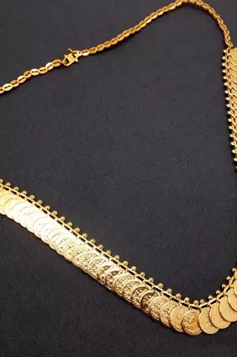  gold plated laxmi coin necklace gold necklace chain