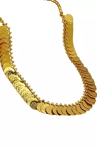  gold plated laxmi coin necklace gold necklace chain