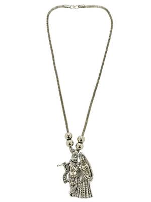 9blings silver plated radha krishna pendant necklace 2