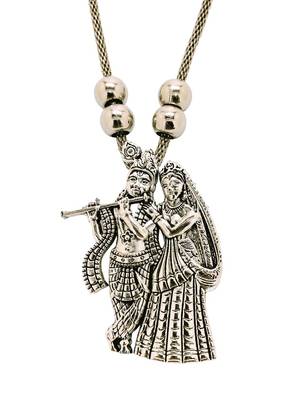 9blings silver plated radha krishna pendant necklace 4