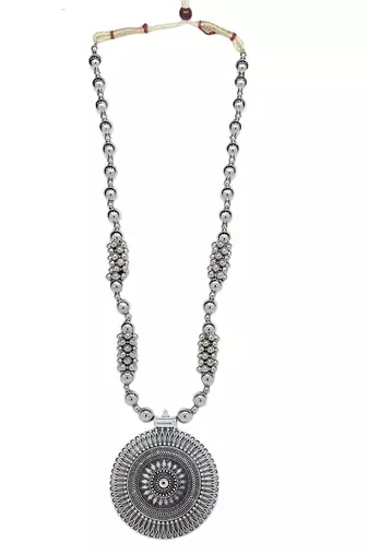 silver plated oxidised jewellery set pendant necklace set