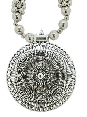 silver plated oxidised jewellery set pendant necklace set 3