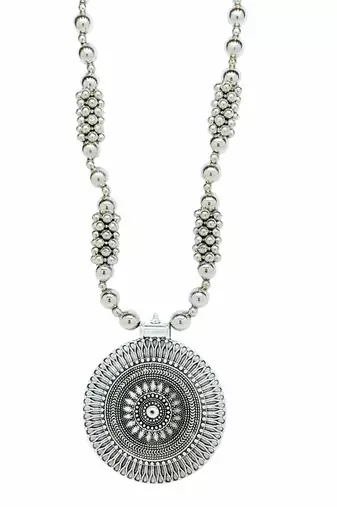 silver plated oxidised jewellery set pendant necklace set
