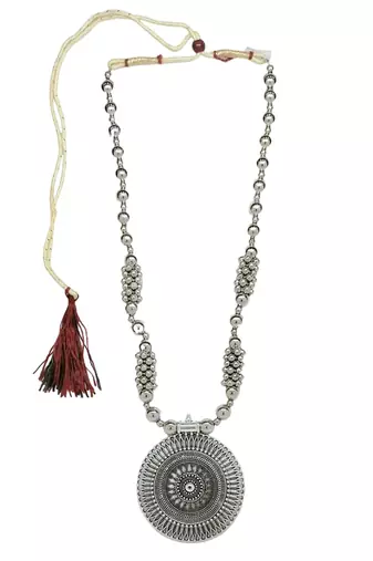 silver plated oxidised jewellery set pendant necklace set