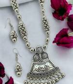 silver plated jewellery setlong oxidised set