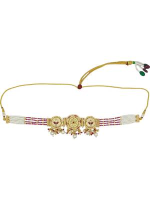  gold plated meenakari choker necklace set 3