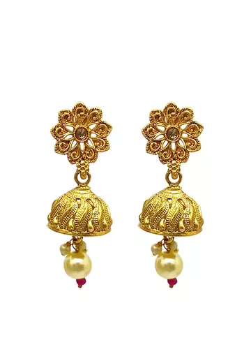 Gold-plated rajwadi long necklace set