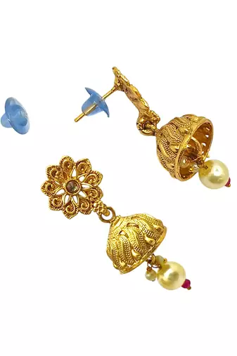 Gold-plated rajwadi long necklace set