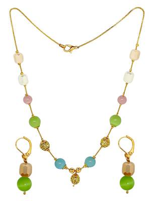 gold plated multicolor beads necklace set 2