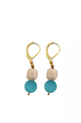gold-plated multicolor beads long necklace set