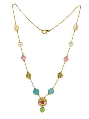 gold plated dainty beads necklace set 3