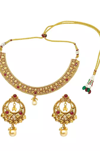 Gold-plated haasli necklace set