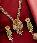 Gold-plated rajasthani long necklace set