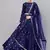 NAVY BLUE EMBROIDERED WITH MIRROR WORK ART SILK SEMI STITCHED LEHENGA CHOLI