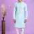 ice blue jaqurtd art soft silk straight kurta churidar without lining fabric for men