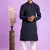 blue  jaqurtd art soft silk straight kurta churidar without lining fabric for men