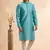 blue jaqurd art silk without lining fabric straight kurta churidar for men