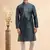 grey jaqurd art silk without lining fabric straight kurta churidar  for men