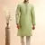 pista green jaqurd art silk without lining fabric straight kurta churidar for men