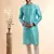 blue jaqurd art silk without lining fabric only kurta for men