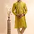 yellow jaqurd art silk without lining fabric only kurta for men