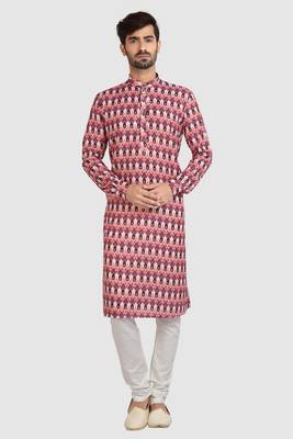 multi colour cotton printed fabric  without lining straight kurta churidar for men 1