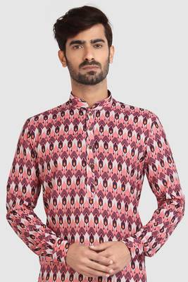 multi colour cotton printed fabric  without lining straight kurta churidar for men 3