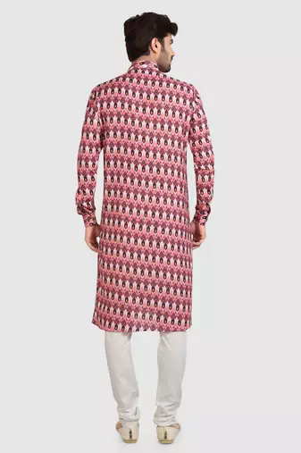 multi colour cotton printed fabric  without lining straight kurta churidar for men