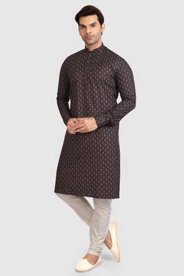 multicolour cotton printed fabric without lining straight kurta churidar for men 1