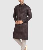 Multicolour cotton printed fabric without lining straight kurta for men