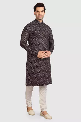 multicolour cotton printed fabric without lining straight kurta churidar for men