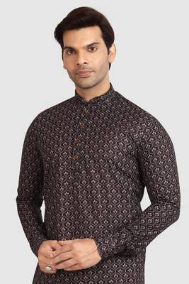 multicolour cotton printed fabric without lining straight kurta churidar for men 3