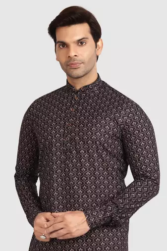multicolour cotton printed fabric without lining straight kurta churidar for men